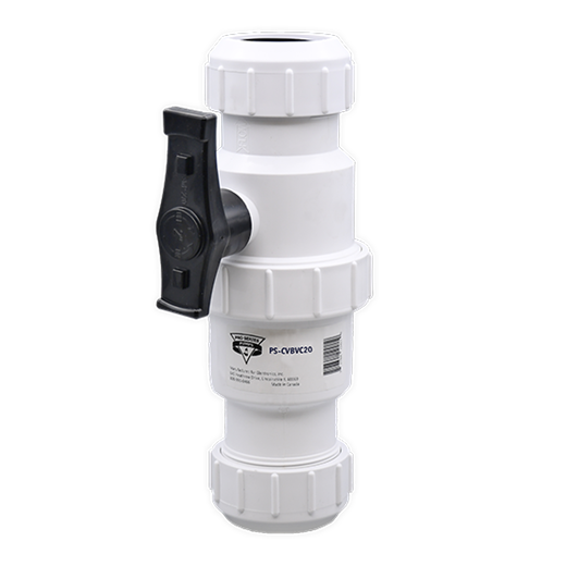 [PS-CVBVC20] 2" PVC Compression Check and Ball Valve