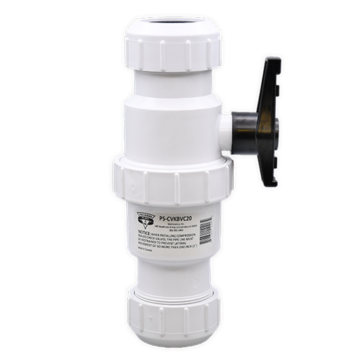 [PS-CVKBVC20] 2" PVC Klunkless Compression Check and Ball Valve