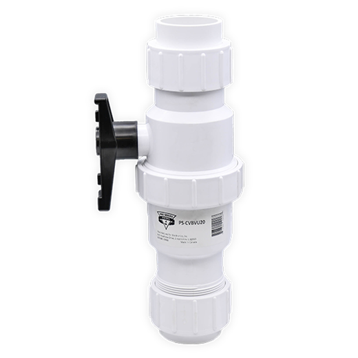 [PS-CVBVU20] 2" PVC Slip Union Check and Ball Valve